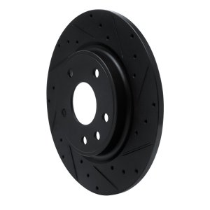 Chrysler Voyager Brake Rotor (1) - Rear Right - R1 Concepts - Drilled & Slotted - Black - `17-`25